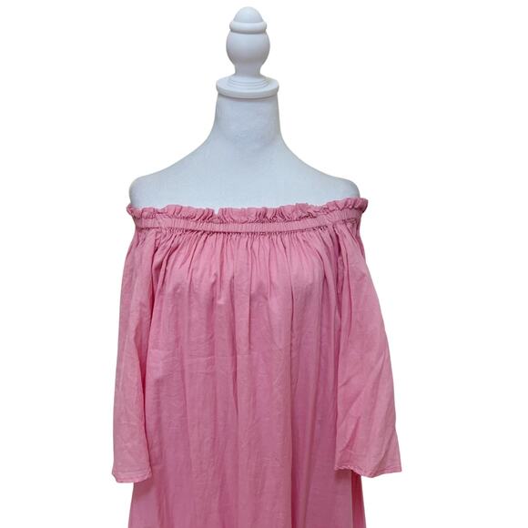Pearl & Caviar Off Shoulder Cotton Maxi XS Pink NWT - Picture 3 of 8